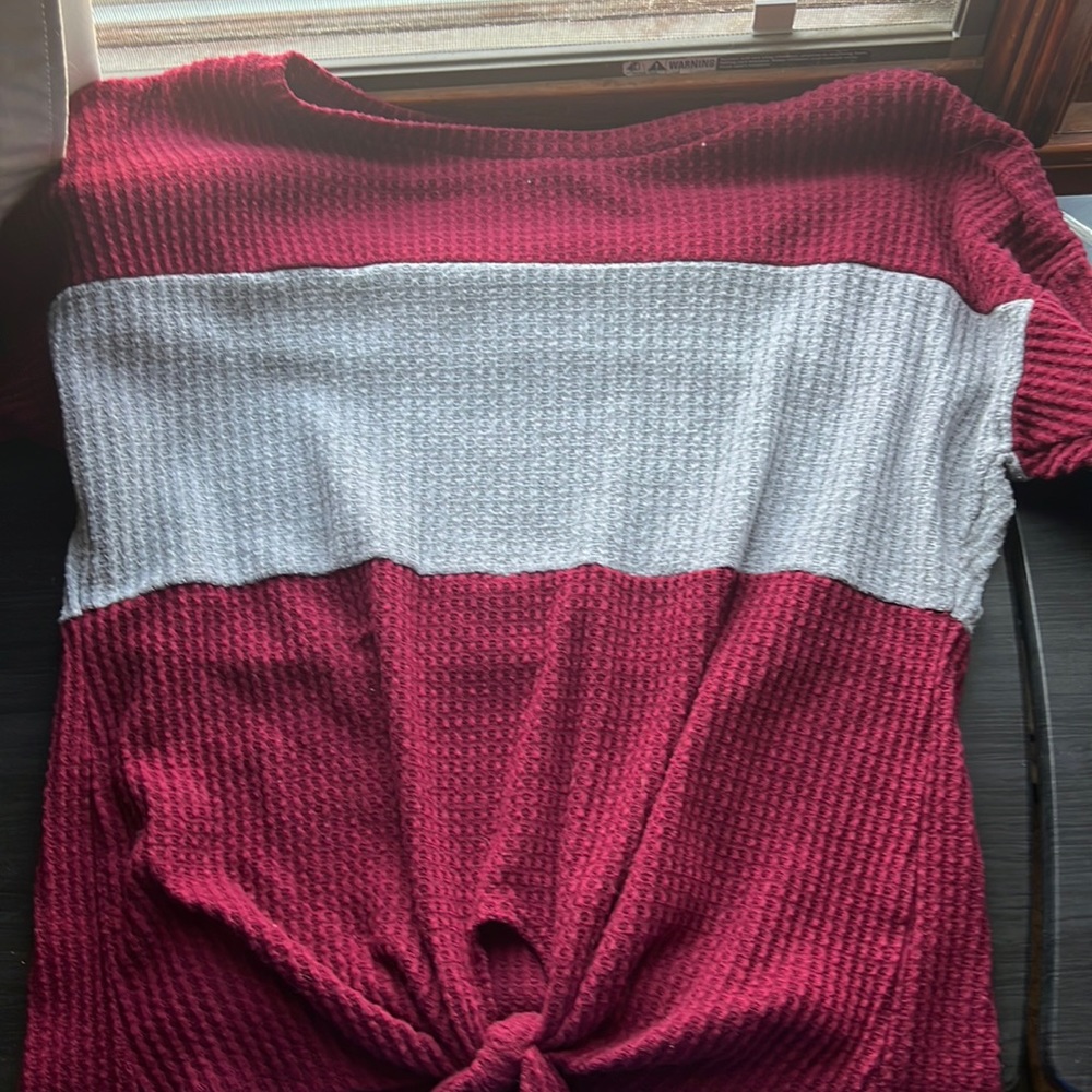 Long Sleeve dress top. Cute tie in the front. Small.